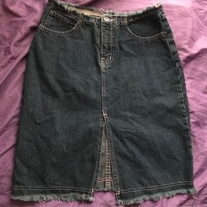 Highwaisted denim pencil skirt